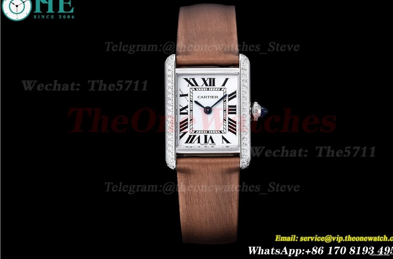 On Must Quartz Strap Satin Bezel Diamond Small Tank Brown K11F 0318